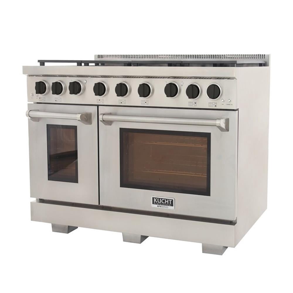 Kucht Professional 48" Stainless Steel Natural Gas Range in Silver/Black