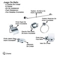 thumbnail image 2 of Juego De 6 Accesorios Para Baño ALFA Metálico Cromado Zinc Y Acero Inox, 2 of 3