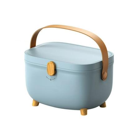 

Double Layers Multi Grid Large Capacity Medical Organizer Medicine Storage Box Plastic Oval First Aid Box Emergency Bins for Home Dorm Outdoor[Blue]