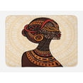 thumbnail image 1 of African Woman Bath Mat, Hand Drawn Ethnic Illustration Profile Portrait Tribal Ornaments Folk Art, Non-Slip Plush Mat Bathroom Kitchen Laundry Room Decor, 29.5 X 17.5 Inches, Multicolor, Ambesonne, 1 of 2
