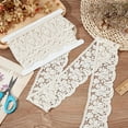 thumbnail image 4 of 4 Yards Cotton Lace Trim 73mm Wide Wavy Edged Lace Ribbons Flat with Flower Pattern Linen Lace Trim Sewing Cotton Lace Ribbon for Crafts Gift Wrapping Bridal Wedding Decoration, 4 of 5