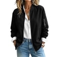 thumbnail image 4 of RongHuan Jacket for Womens Casual Zip Up Ribbed Long Sleeve Fall Coat Lightweight Bomber Jackets with Pockets, 4 of 7