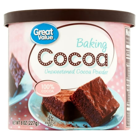 Great Value Unsweetened Baking Cocoa, 8 oz (Best Cocoa Powder For Baking Uk)