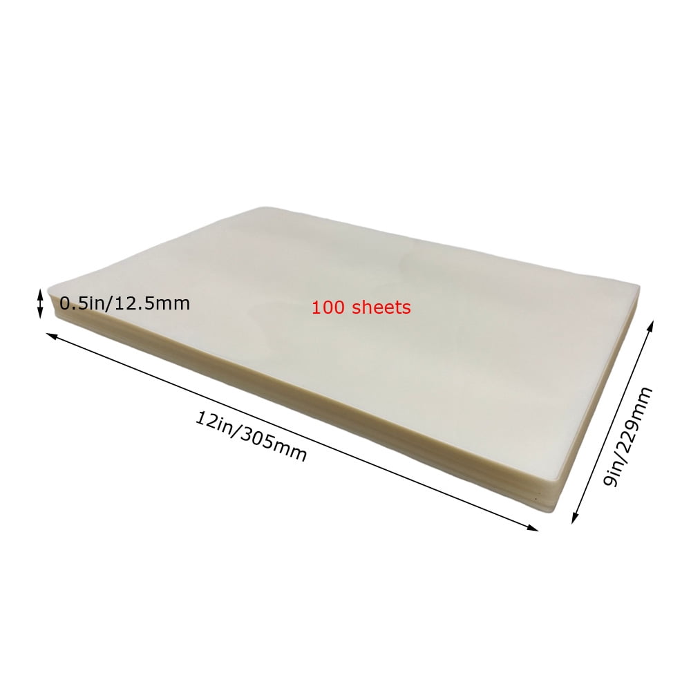 Techtongda 5Mil 9x12In Clear Laminating Pouch Film Thermal Hot Lamintor 100sheets/pack