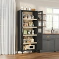 thumbnail image 5 of Kojooin 5 Tier Kitchen and Bathroom Storage Cabinet 63" Tall with Glass Doors and Adjustable Shelves, 5 of 9
