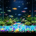 thumbnail image 4 of Forestwhale 0.59" Glow in the Dark Pebbles 200 Pcs Luminous Garden Stones Resin Glowing Rocks for Outdoor Landscaping Aquarium Decor and Succulent Planters Blue, 4 of 9