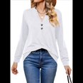 thumbnail image 1 of Camisas de Larga para Mujer, Otoño 2025, Blusas Elegantes Informales Tipo Henley, Blusas Modernas, Camisetas Bonitas, Conjuntos, Ropa. XXL, 1 of 10