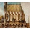 thumbnail image 2 of Hans Makart 23x20 Gold Ornate Framed and Double Matted Museum Art Print Titled - Gothic Burial Church St. Michael, Side View (1883), 2 of 4