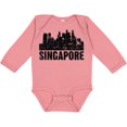 thumbnail image 3 of Inktastic Singapore City Skyline with Grunge Boys or Girls Long Sleeve Baby Bodysuit, 3 of 5