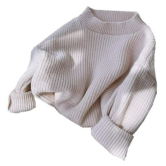 Barboteuse Chandail pour Bébé Fille Chandail Tricoté pour Bébé Fille Garçon Blouse Chandail Molleton Chaud Col Ras du Cou Manches Longues
