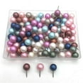 thumbnail image 3 of 100pcs Ball Shaped Head Thumb Tacks Portable Map Pushpins Map Thumbtacks, 3 of 6