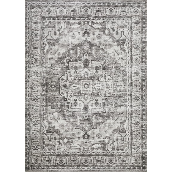 Loomaknoti Rhane Alvner 6' x 9' Light Grey Oriental Indoor Polypropylene Area Rug