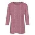 thumbnail image 5 of WQQZJJ Womens Fashion Trends Casual Knitted Sweater Round Neck 3/4 Sleeve Pullover Tops Solid Comfort Fit Blouse Tops S-2XL, 5 of 6