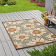 thumbnail image 4 of Afuera Living 90x63" Indoor/Outdoor Fabric Floral Area Rug in Blue/Brown, 4 of 13