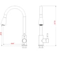thumbnail image 6 of Matte Black Pull Down Kitchen Faucet With Sprayer Stainless Steel Single Handle Sink Faucet, 6 of 6