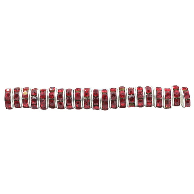 pitrice 100 Pcs Rondelles en Strass avec Grands Trous Perles d'Espacement Bijoux Cristal Multi-Couleurs Perles en Vrac pour Collier DIY Rouge