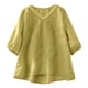 thumbnail image 1 of Camisas de Cuello en V de Manga Corta para las Mujeres Lino Blusas Bordadas Ajuste Suelto Verano Casual Tops de Cuello Redondo, 1 of 5