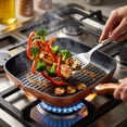 thumbnail image 6 of QUANSHANGJU 11 Inch Nonstick Grill Pan & Griddle Pan for Stove Tops, Aluminum Square Cooking Pan, 6 of 10
