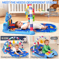 thumbnail image 5 of Baby Play Mat Baby Gym,Funny Play Piano Tummy Time Mat Baby Mat with 5 Infant Sensory Baby Toys, Music and Lights Boy & Girl Gifts for Newborn Baby 0-12 Months,Blue, 5 of 6