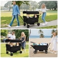 thumbnail image 2 of Vomeast Wagon Stroller for Kids,Spacious 2-Seater Stroller Wagon with Adjustable Canopy,Pull & Push Handle,5-Point Harness,Foldable for Toddlers, Black, 2 of 10