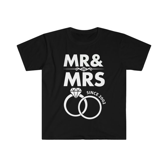 Mr and Mrs Since 2002 Wedding Anniversary Unisex T-shirt S-3XL