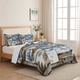 thumbnail image 5 of Quilts Twin Size Bedding Set, Farmhouse Wolf Lightweight Quilted Comforter, Winter House Eagle Snowflake Pine Tree Soft Reversible Bedspread Coverlet with Pillow Covers for All Season, 68" x 86", 5 of 9