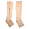 thumbnail image 1 of Calcetines deportivos de media pantorrilla con soporte para rodilla y diseño de cremallera, color piel, talla L/XL, 1 of 14