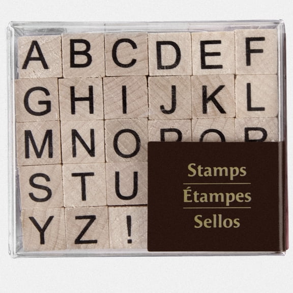 Recollections Small Uppercase Alphabet Wood Stamp Set, 6 Pack