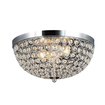 Elegant Designs 2-Light Elipse Crystal Flush Mount Ceiling