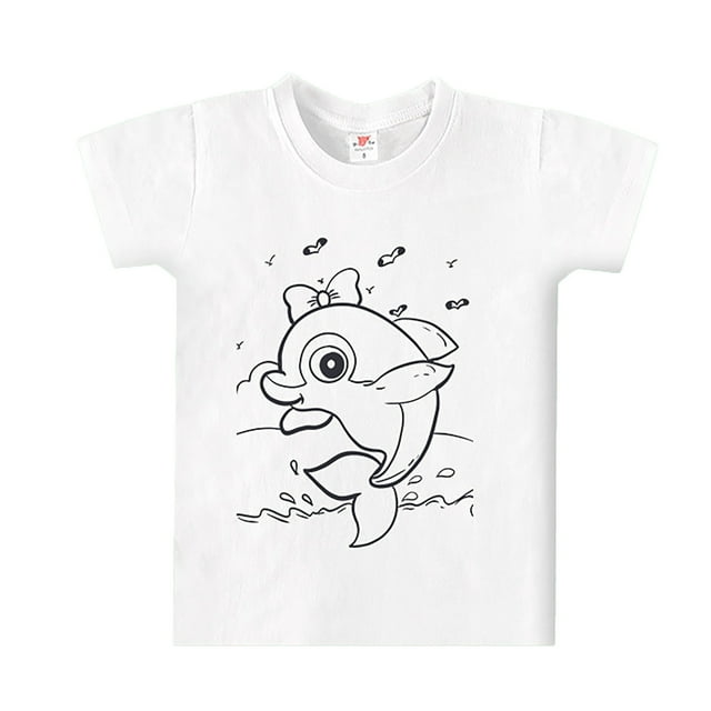 T-Shirts pour Garçons avec Marqueurs Lavables, T-Shirt Coloré et Lavable pour Enfants B 5 Ans-6 Ans