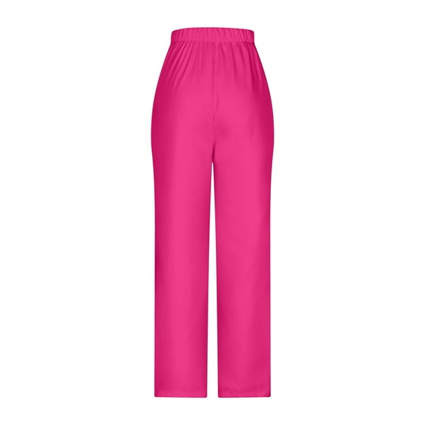 Women's High Waisted Wide Leg Dress Pants Causal Loose Fit Long Trousers  Solid Color Comfy Straight Leg Suit Pants