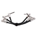 thumbnail image 3 of ammoon 3-Pack Guitar Effect Pedal Instrument Patch Cable 15cm/ 0.5ft Long with 1/4 Inch 6.35mm Silver Right Angle Plug Black PVC Jacket, 3 of 7