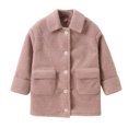 thumbnail image 1 of Gibobby Abrigos de invierno para niños y niñasAbrigo largo sólido para niñas pequeñas, chaqueta de lana gruesa de invierno para niños, prendas de vestir (Rosa, 11-12 Años), 1 of 5