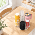Store Cup Inverted Clear 4 Compartments Countertop Cup Dispenser Rotating Beverage ...