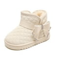 thumbnail image 2 of Casual Ankle Boots for Girls Solid Color Slip-On Boots With Flat Sole Fleece Lined Faux Fur Comfortable Shoes Winter Fashion Footwear Foe Little And Big Girls, 2 of 7