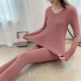 thumbnail image 5 of Women Elastic Thermal Inner Wear Thermal Underwear Warm Elastic Tops Pants Purple One Size, 5 of 6