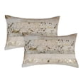 thumbnail image 5 of Torino Madrid Cowhide Pillow Set Silver Black 18x18 2-Pack Decorative Accent, 5 of 5