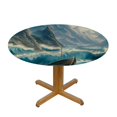 thumbnail image 3 of Orinice Mountains Water Boat Round Table Cover Stain Resistant Washable Indoor Outdoor Tablecloth Kitchen Dining Wedding Parties 100% Polyester Fiber 46-50, 3 of 8