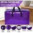 thumbnail image 4 of 6 Pack Moving Bags Heavy Duty, Extra Large Moving Bags, Moving Supplies, Storage Bags with Handles and Zippers, Waterproof Totes for Storage Space Saving Packaging Shipping and Travel(Purple), 4 of 7