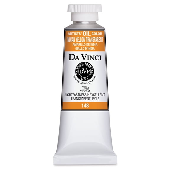 Da Vinci Artists' Oil Color - Indian Yellow Transparent, 37 ml Tube