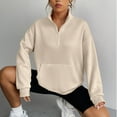 thumbnail image 6 of AXXD Basic Trendy Tops for Women 2024 Summer Turtle Necks Long Sleeved Solid Color Zipper Stitching Pocket High Neck Sweater, 6 of 9