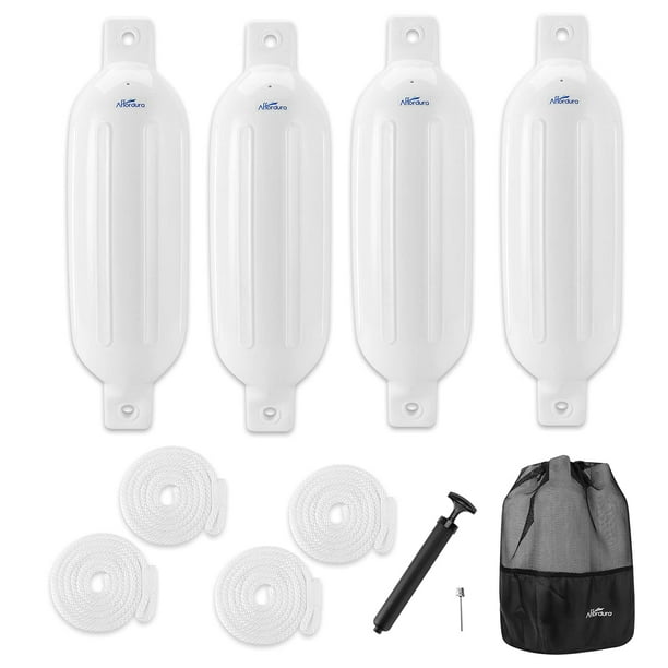 Affordura Boat Fender 4 Pack Boat Bumpers Fenders with 4 Ropes, Boat