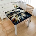 thumbnail image 2 of BANET Tablecloth, Elasticized Polyester Table Cover,Black Feathers on Abstract Backdrop Print Fitted Table Cloth, for Indoor &amp; Outdoor, 2 of 7