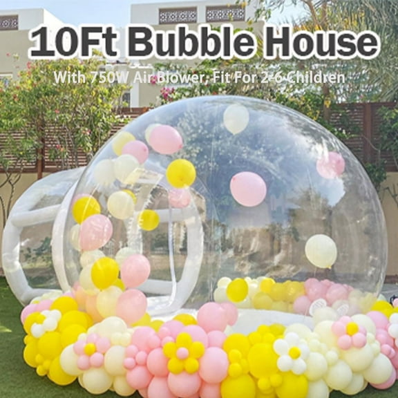 Relunch 10ft Inflatable Bubble House with Blower & Air Pump, PVC Transparent Dome Tent House, Clear Camping Tent for Outdoor Christmas Party Event