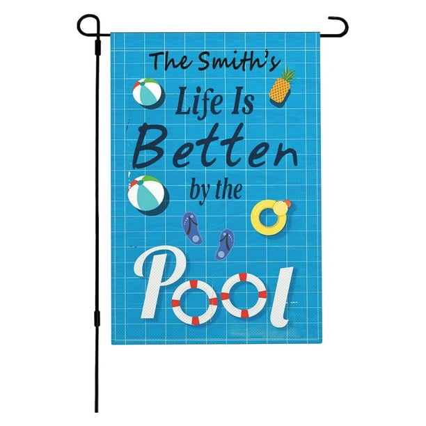Pool Garden Flag Swimming Pool Yard Flags House Home Outdoor Decoration 12x18 Inch Vertical Double Sided
