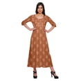thumbnail image 1 of Moomaya Haut Indien Imprimé Robe Kurti Longue Tunique à Manches 3/4 Robes pour Femmes, 1 of 5