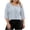 Light Blue, variant on VEKDONE Womens Stripe Plus Size Tops 3/4 Length Sleeve Loose Fit Blouse Asymmetrical Neck Button Tunic Tops Summer Fashion Clothes Light Blue XXL