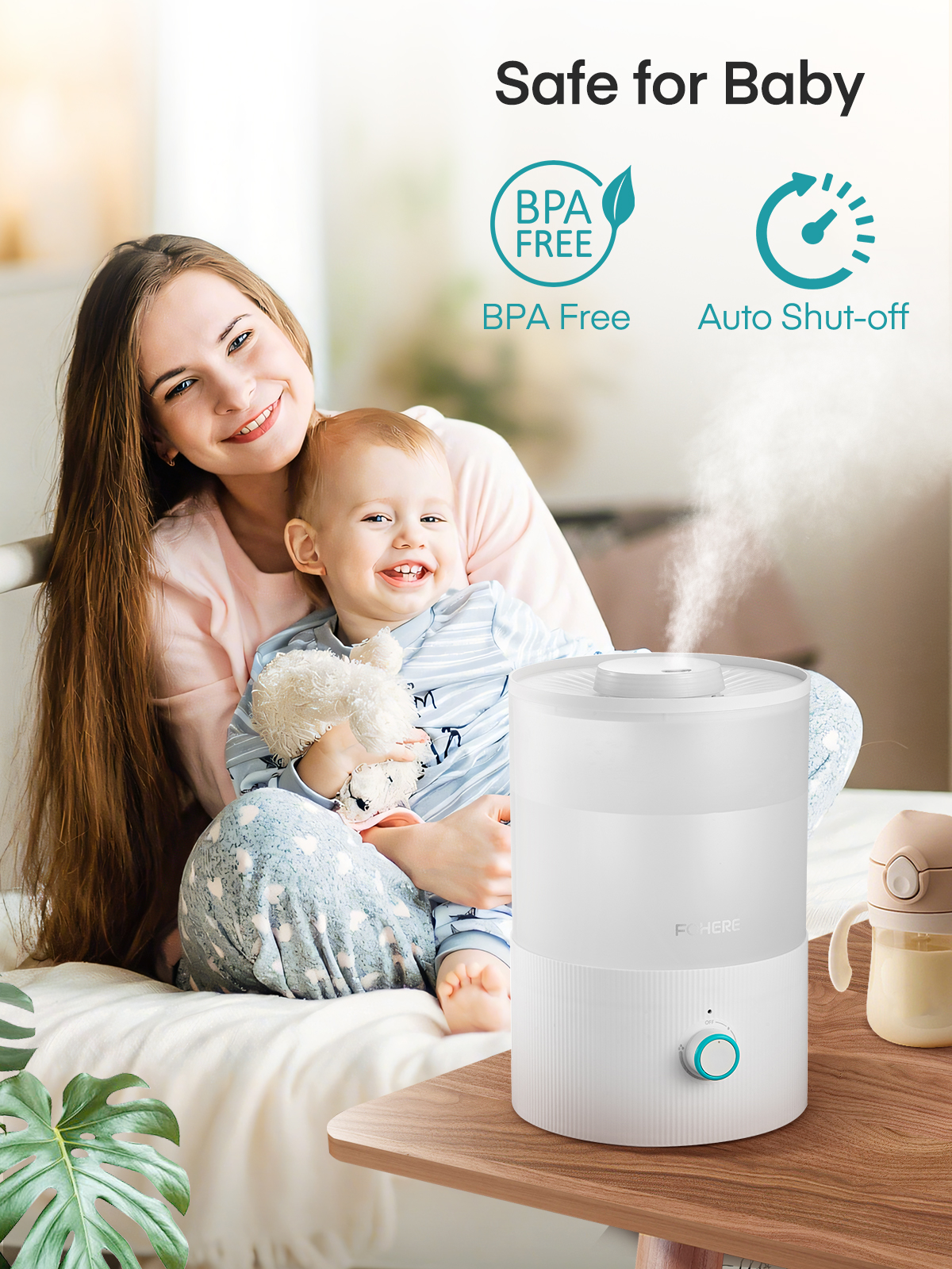 FOHERE 3.2L Top Fill Cool Mist Humidifier photo 6