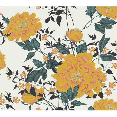 Drew Barrymore Flower Home Vintage Floral Yellow Peel & Stick Wallpaper