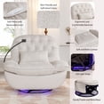 thumbnail image 5 of Euroco 270 Degree Swivel Power Recliner with Voice Control, Bluetooth Music Player, USB Ports, Atmosphere Lamp, Hidden Arm Storage and Mobile Phone Holder for Living Room, Bedroom, Beige, 5 of 8